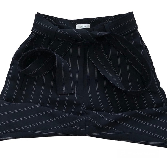 SOLD - Wilfred Aritzia Tie-Front Black Oak Pinstripe Jallade Trouser Pant Size 4 - Picture 14 of 16